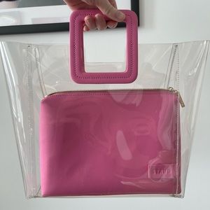 STAUD - clear tote bag with leather inner bag
